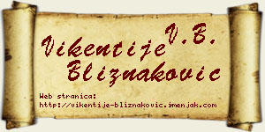 Vikentije Bliznaković vizit kartica